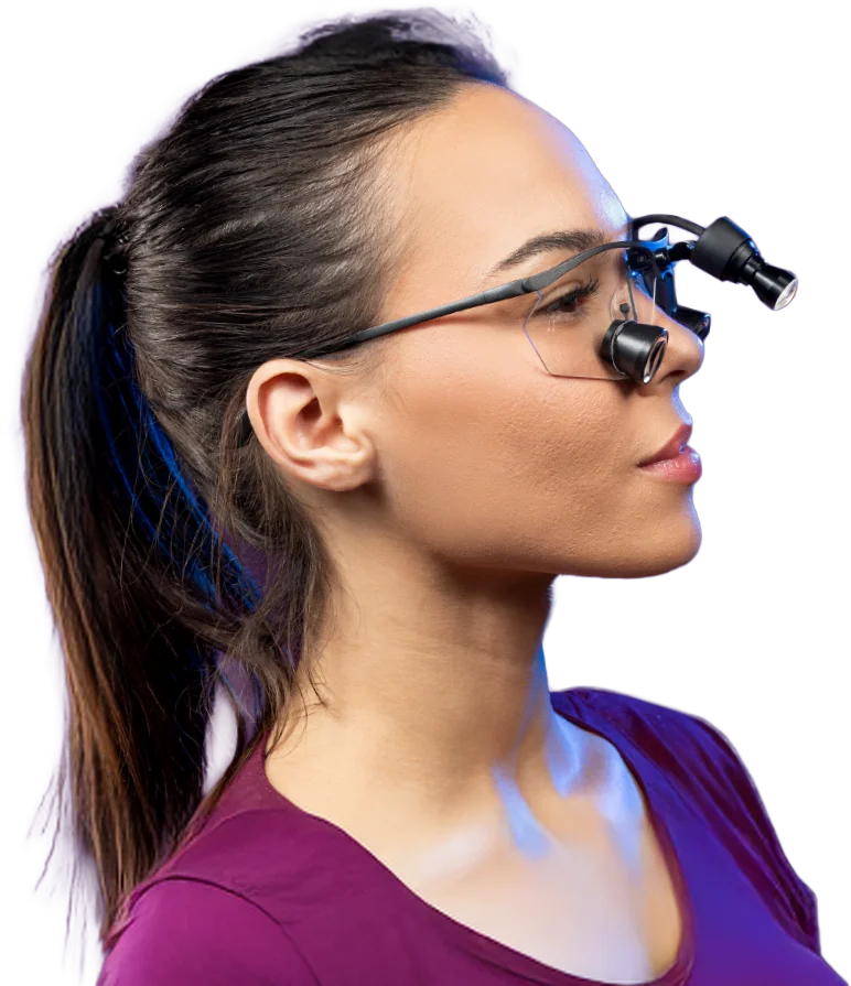 Woman wearing loupes